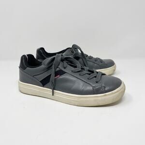 Levis Faux Leather Fashion Sneakers Gray Lace Up Kids Size 4 Boys Style 536633